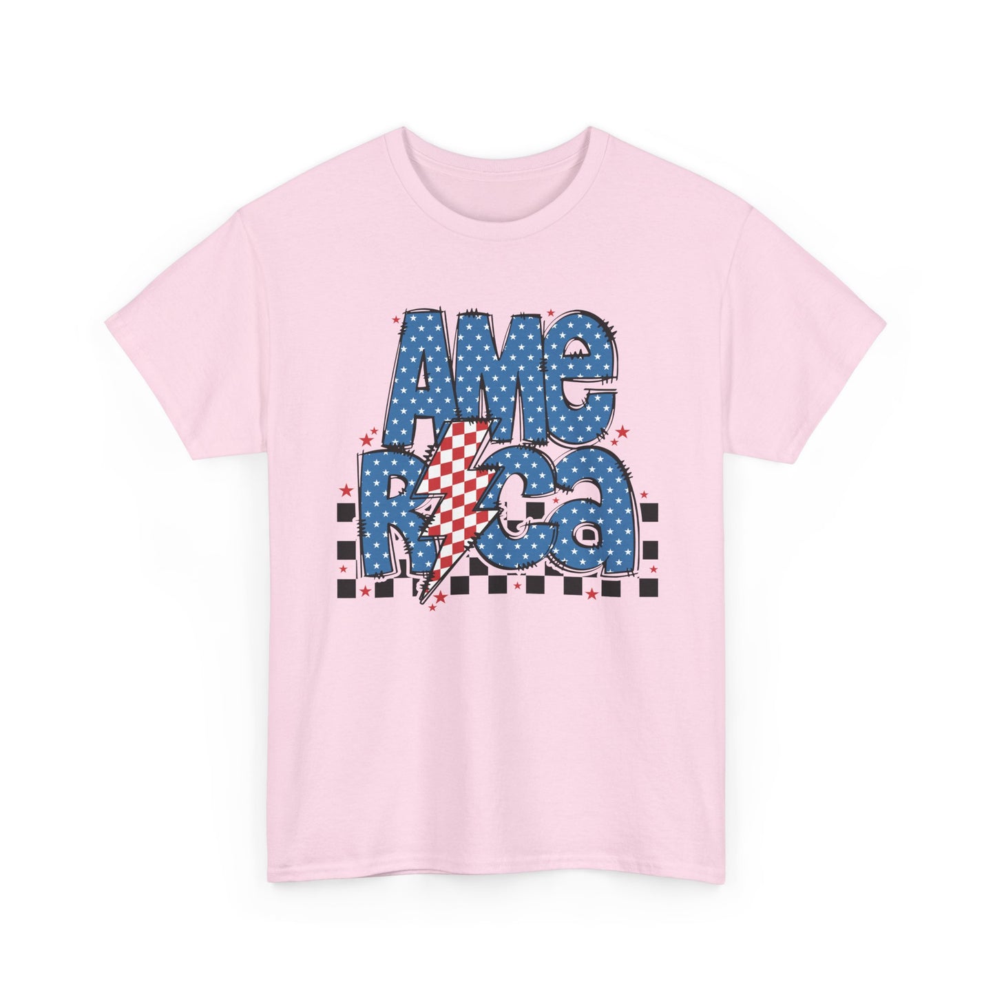 America Lightning Flag T-Shirt — Patriotic Fourth of July Tee