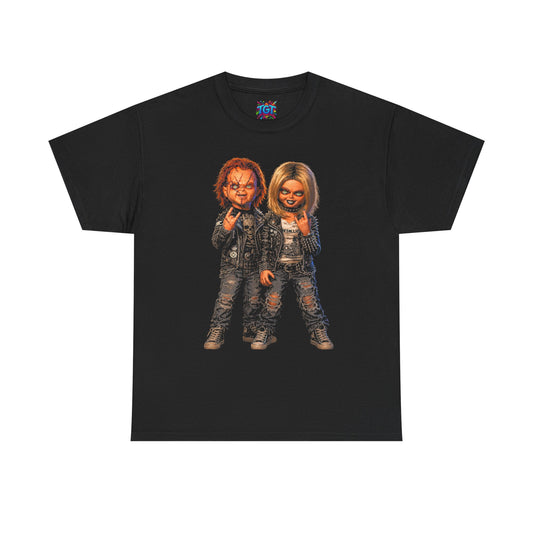 Horror Couple T-Shirt, Creepy Doll Shirt, Punk Rock Horror Tee, Gothic Halloween Shirt, Scary Couple Graphic Tee, Spooky Season Gift