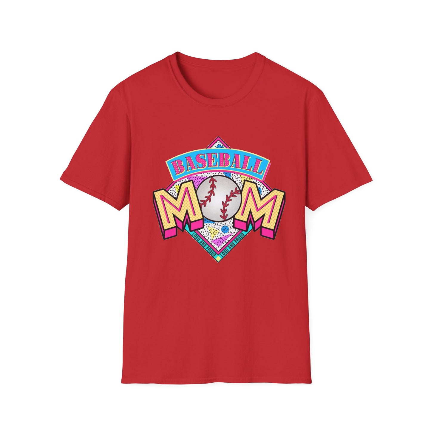 Baseball Mom T-Shirt — Retro Colorful Baseball Mom Graphic Tee