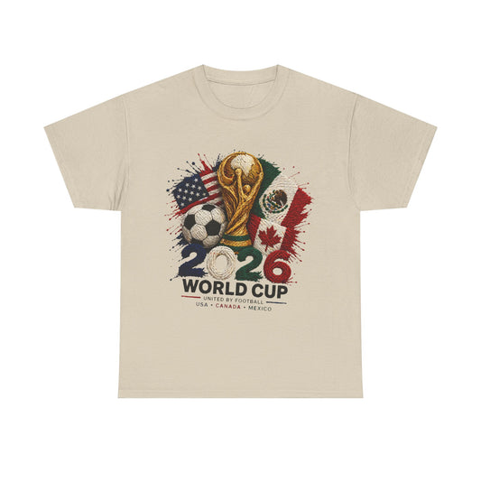2026 World Cup Trophy Soccer Tee | USA Mexico Canada Flags