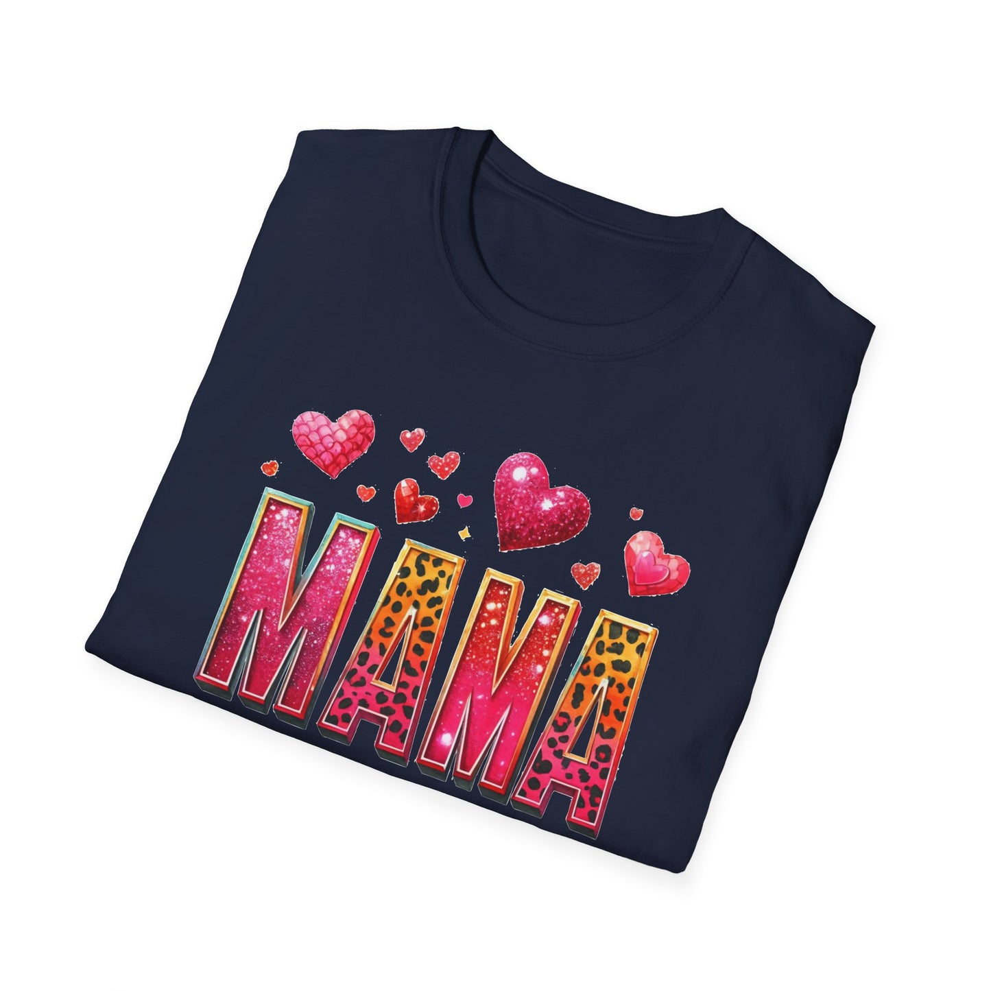 Mama Heart Tee — Colorful Leopard Print "MAMA" Mother's Day T‑Shirt