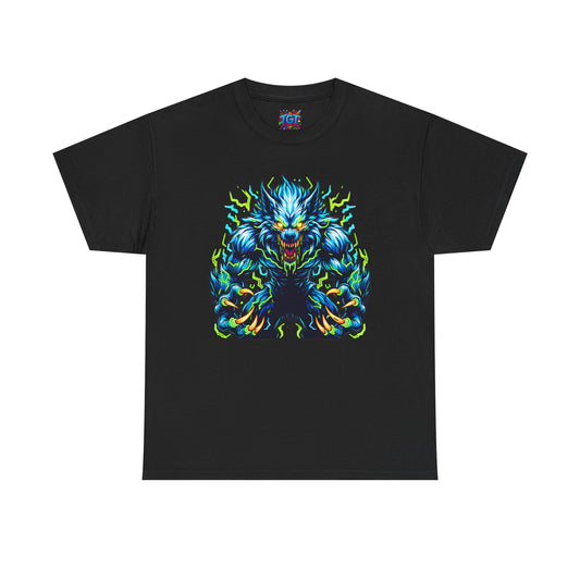 Neon Werewolf T-Shirt, Colorful Wolf Monster Graphic Tee, Horror Shirt, Gothic Streetwear, Halloween Werewolf Tee, Fantasy Creature Shirt