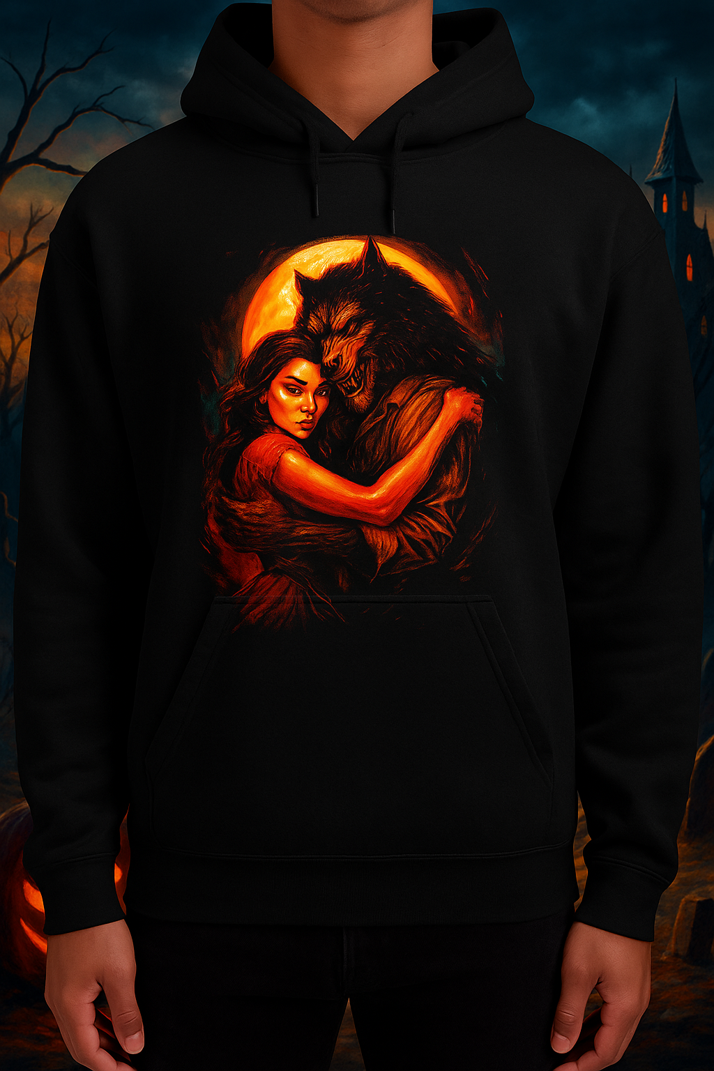 Moonbound Embrace" – Halloween Limited Edition Werewolf Hoodie