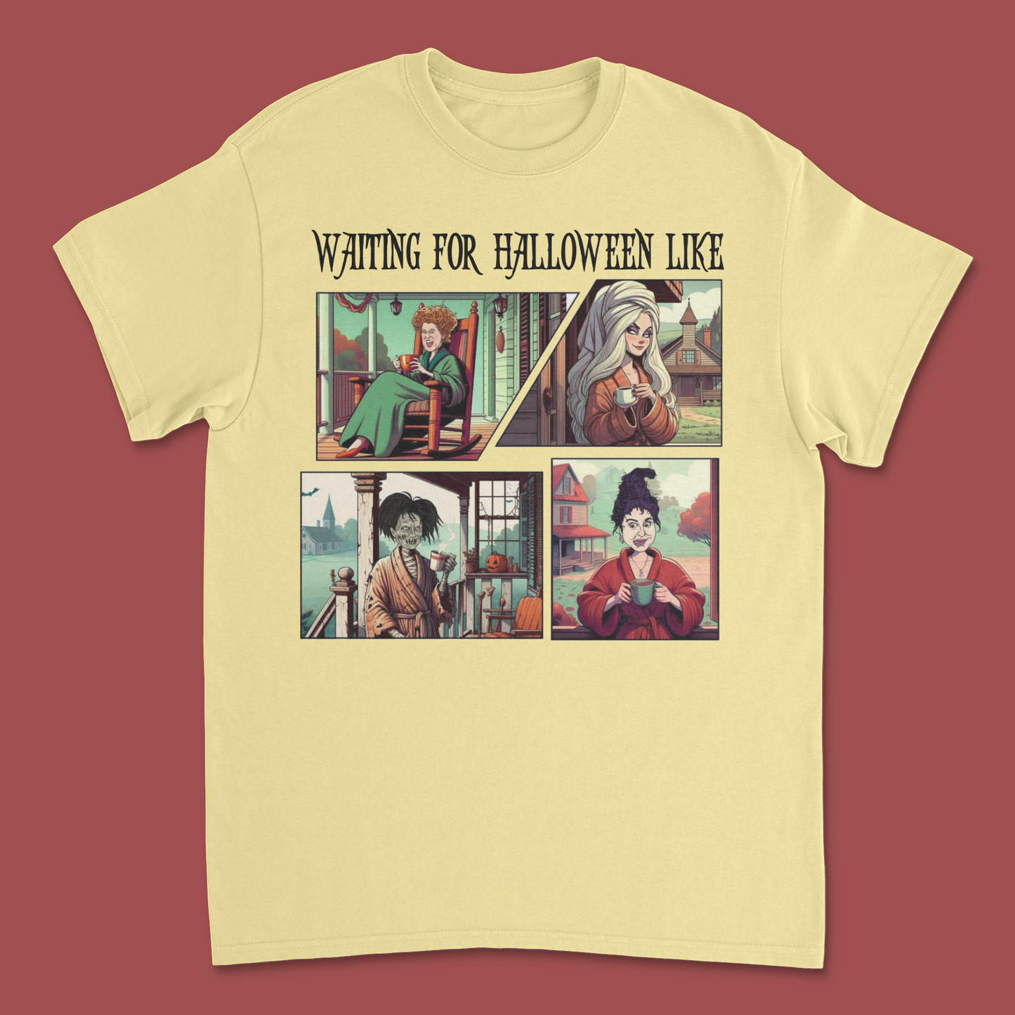 Waiting for Halloween Be Like’ Hocus Pocus T-Shirt – Fun Halloween Witch Graphic Tee