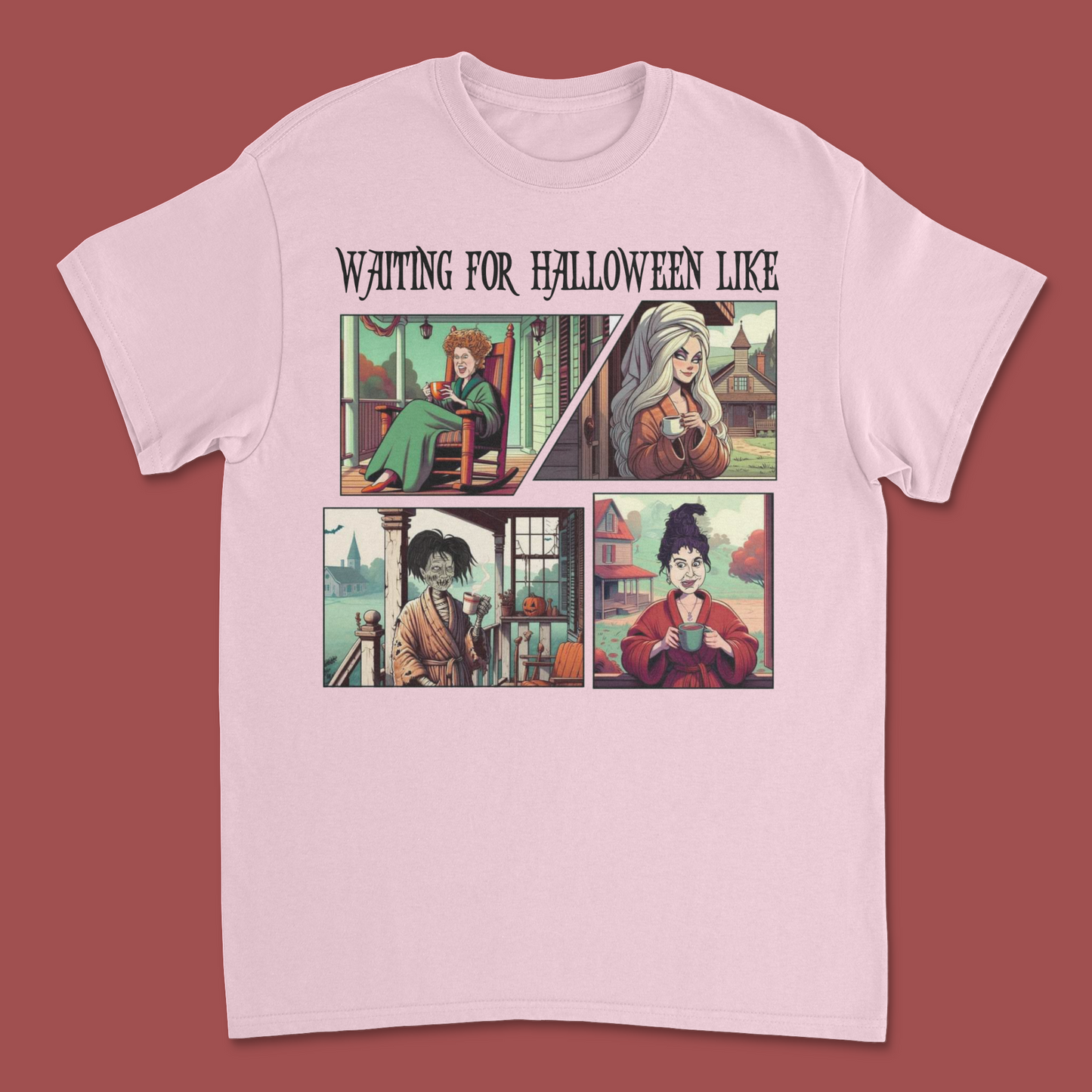 Waiting for Halloween Be Like’ Hocus Pocus T-Shirt – Fun Halloween Witch Graphic Tee