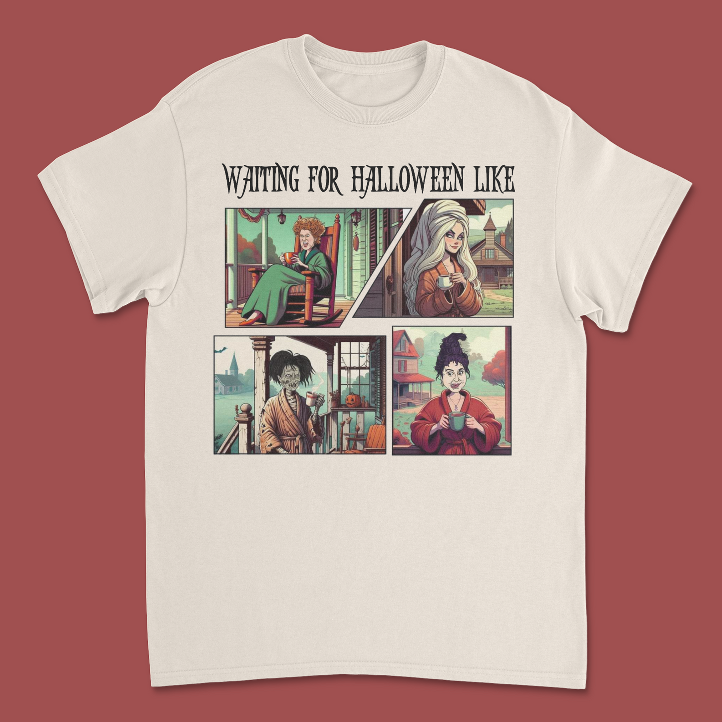 Waiting for Halloween Be Like’ Hocus Pocus T-Shirt – Fun Halloween Witch Graphic Tee