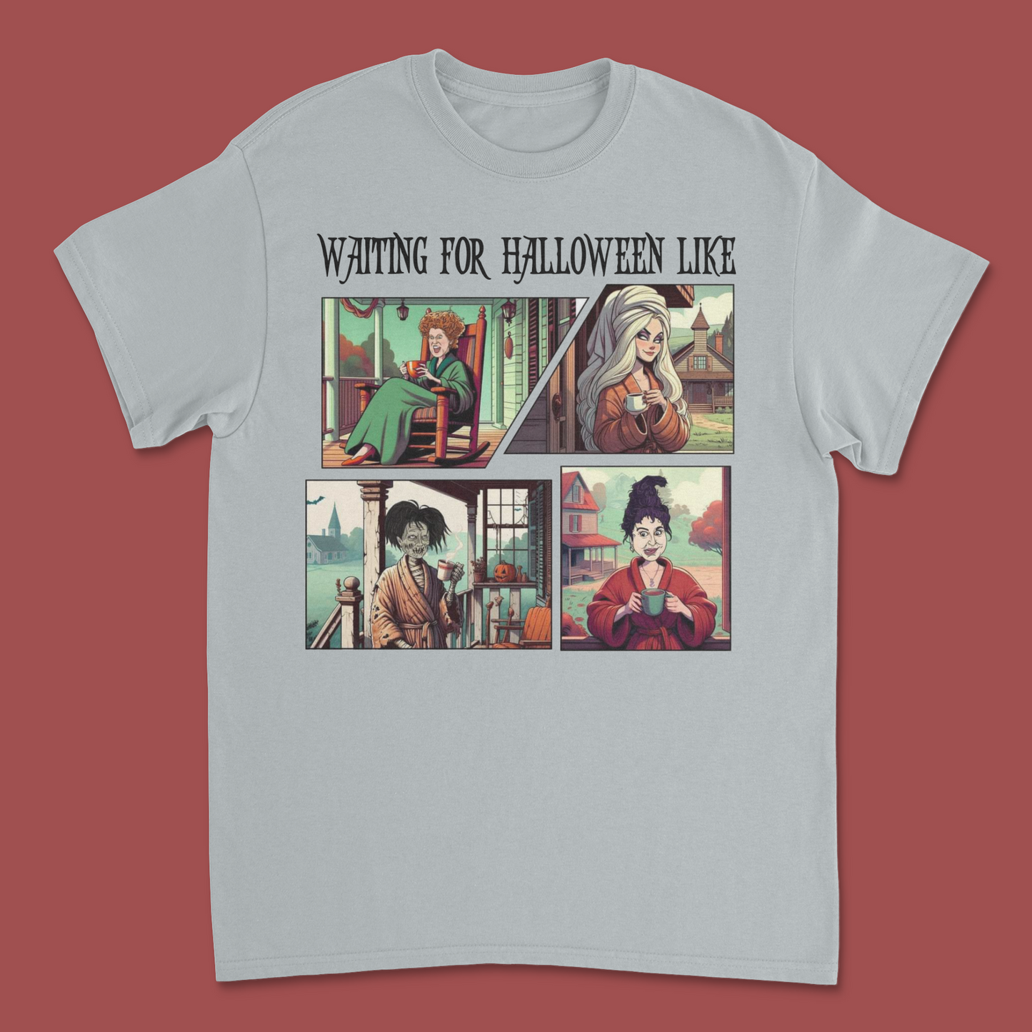 Waiting for Halloween Be Like’ Hocus Pocus T-Shirt – Fun Halloween Witch Graphic Tee