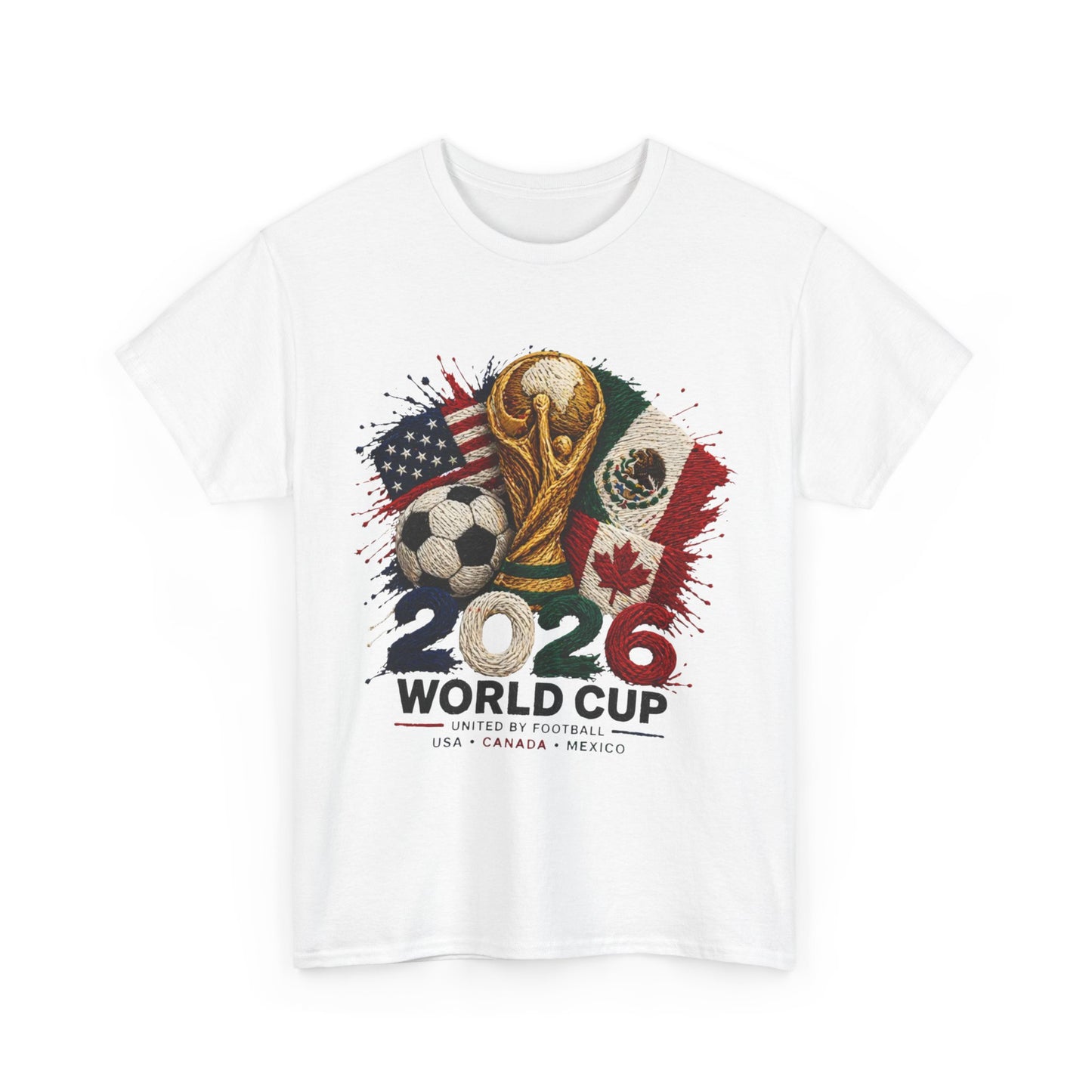 2026 World Cup Trophy Soccer Tee | USA Mexico Canada Flags