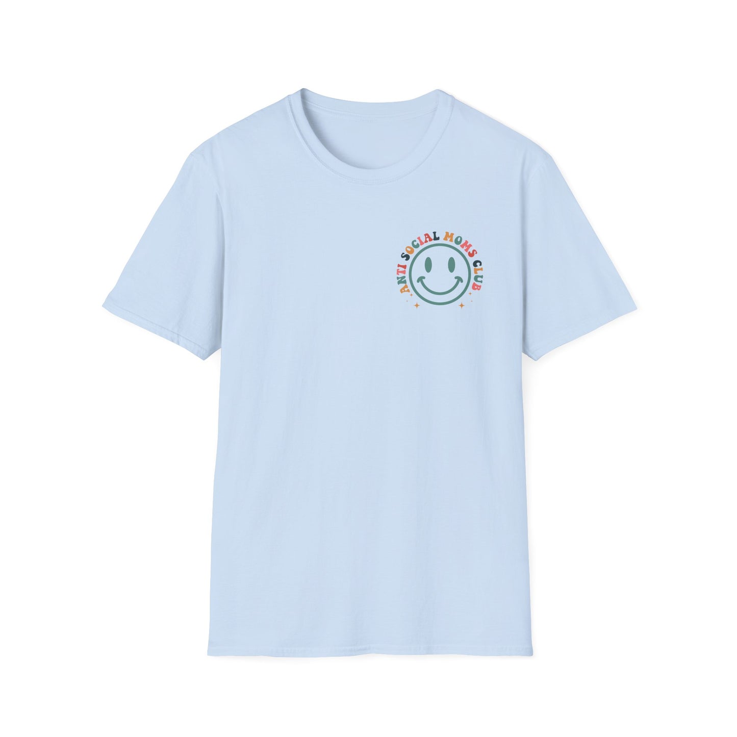 Anti Social Moms Club T-Shirt — Retro Smiley Mom Tee