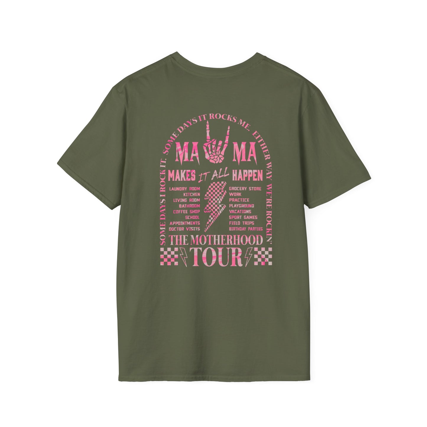Mama Rock Tour T-Shirt — The Motherhood Tour Pink Graphic Tee