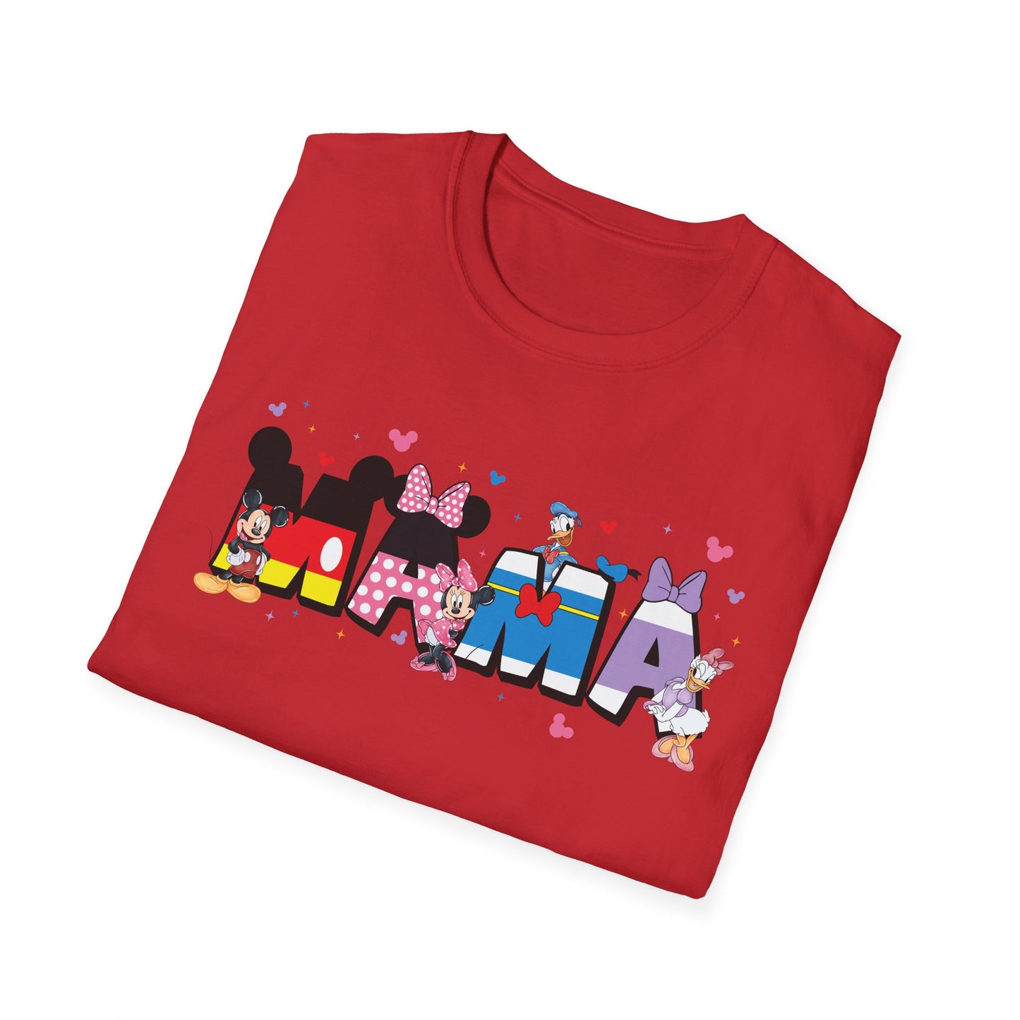 Mama Graphic T-Shirt — Cute Cartoon Lettering with Hearts
