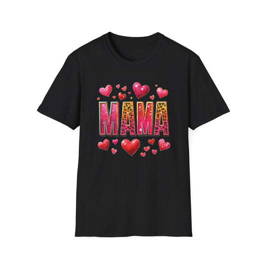 Mama Heart Tee — Colorful Leopard Print "MAMA" Mother's Day T‑Shirt