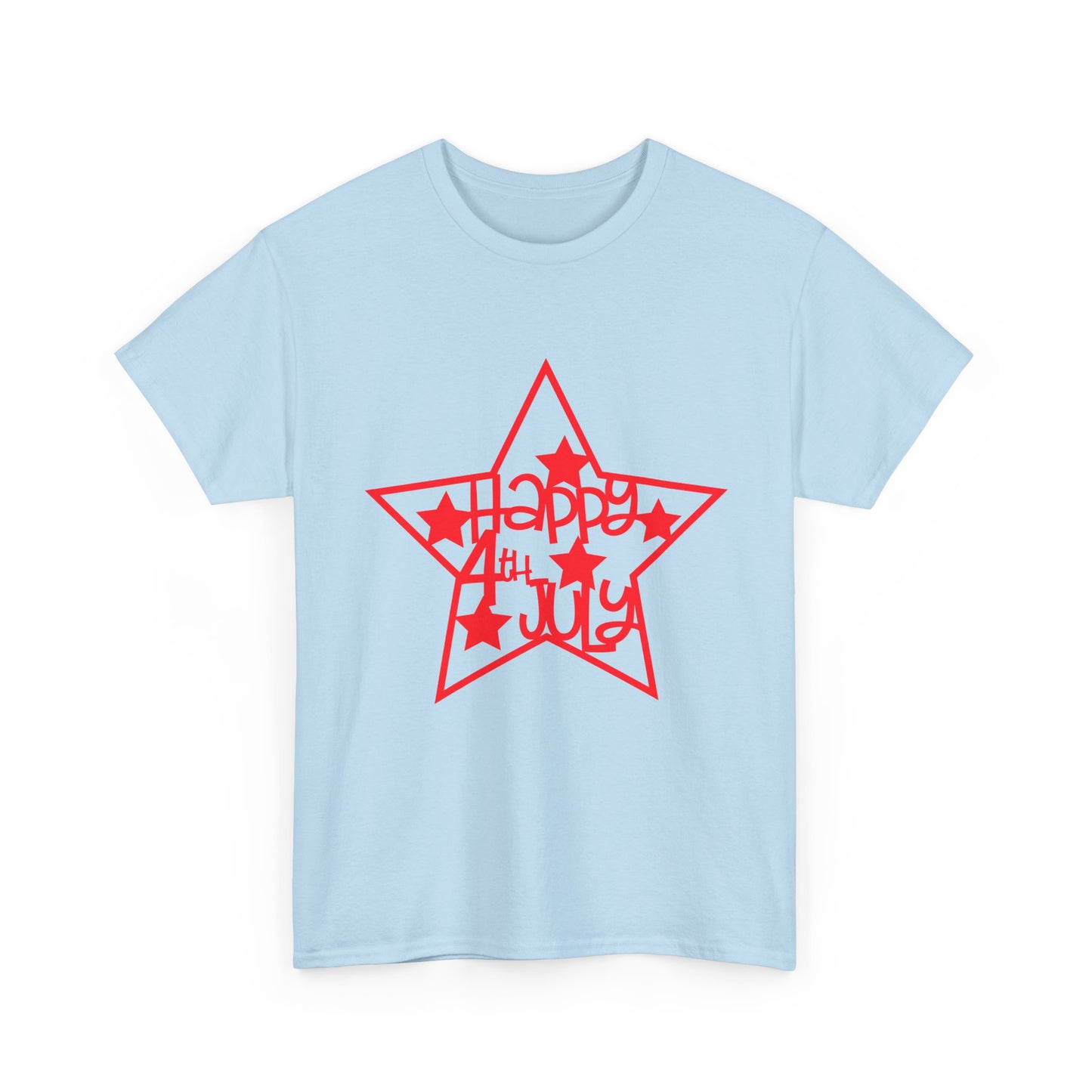 Independence Day Star T-Shirt — "Happy 4th of July" Red Star Graphic Tee