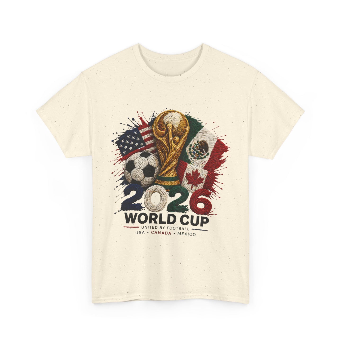 2026 World Cup Trophy Soccer Tee | USA Mexico Canada Flags