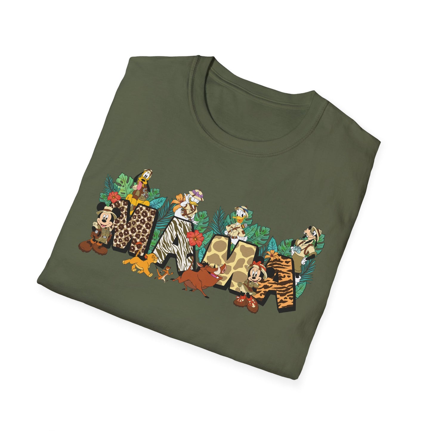 Safari Mama Shirt – Jungle Adventure Cartoon Tee | Animal Print Mom Shirt | Family Vacation Outfit