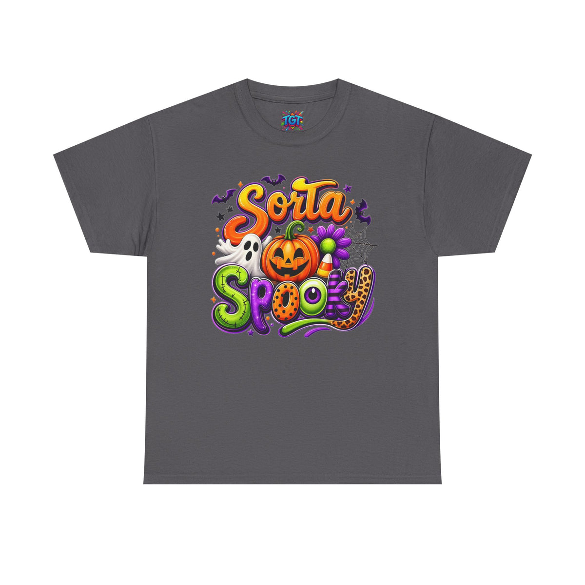 Sorta Spooky Halloween Design T-Shirt | Pumpkin Ghosts Bats