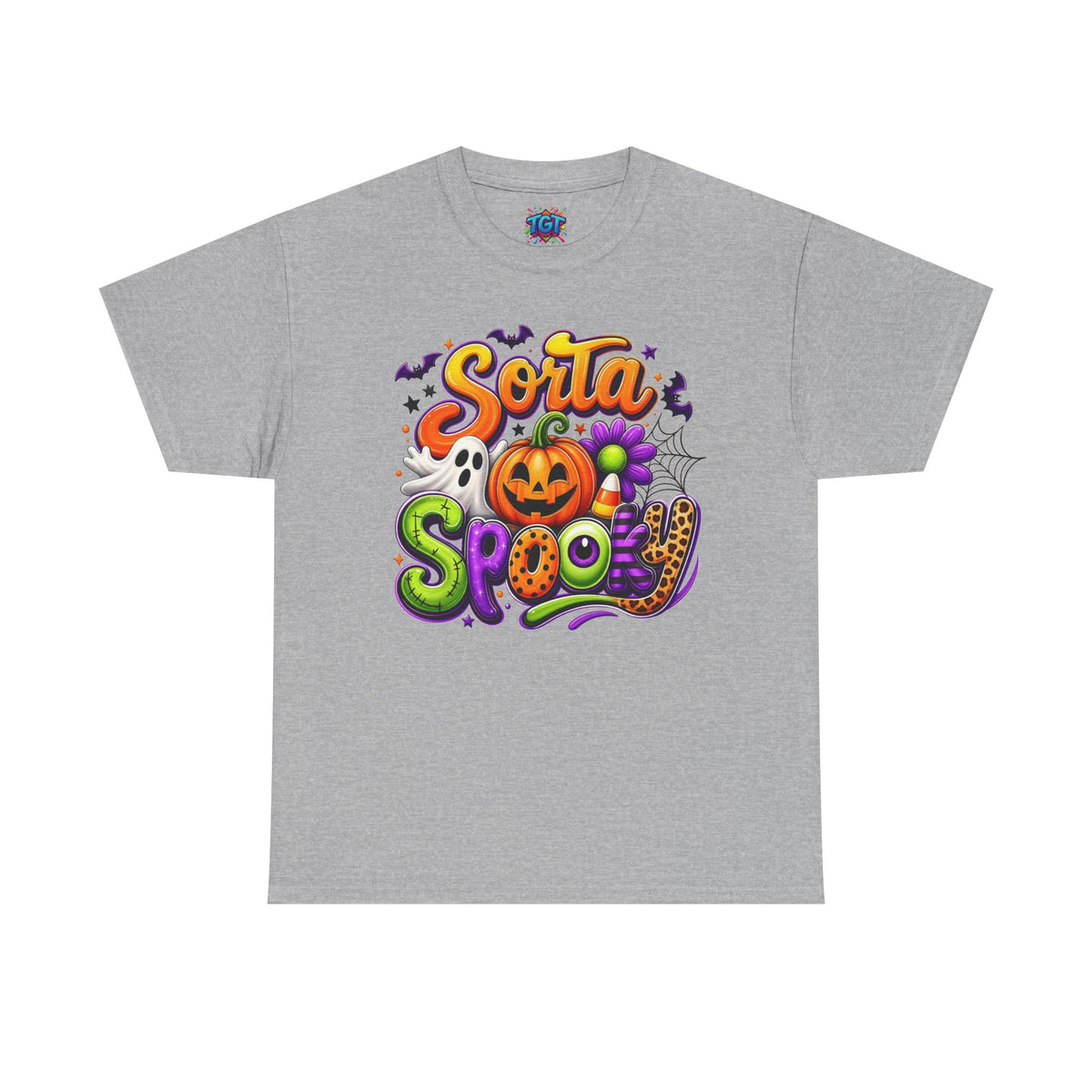 Sorta Spooky Halloween Design T-Shirt | Pumpkin Ghosts Bats