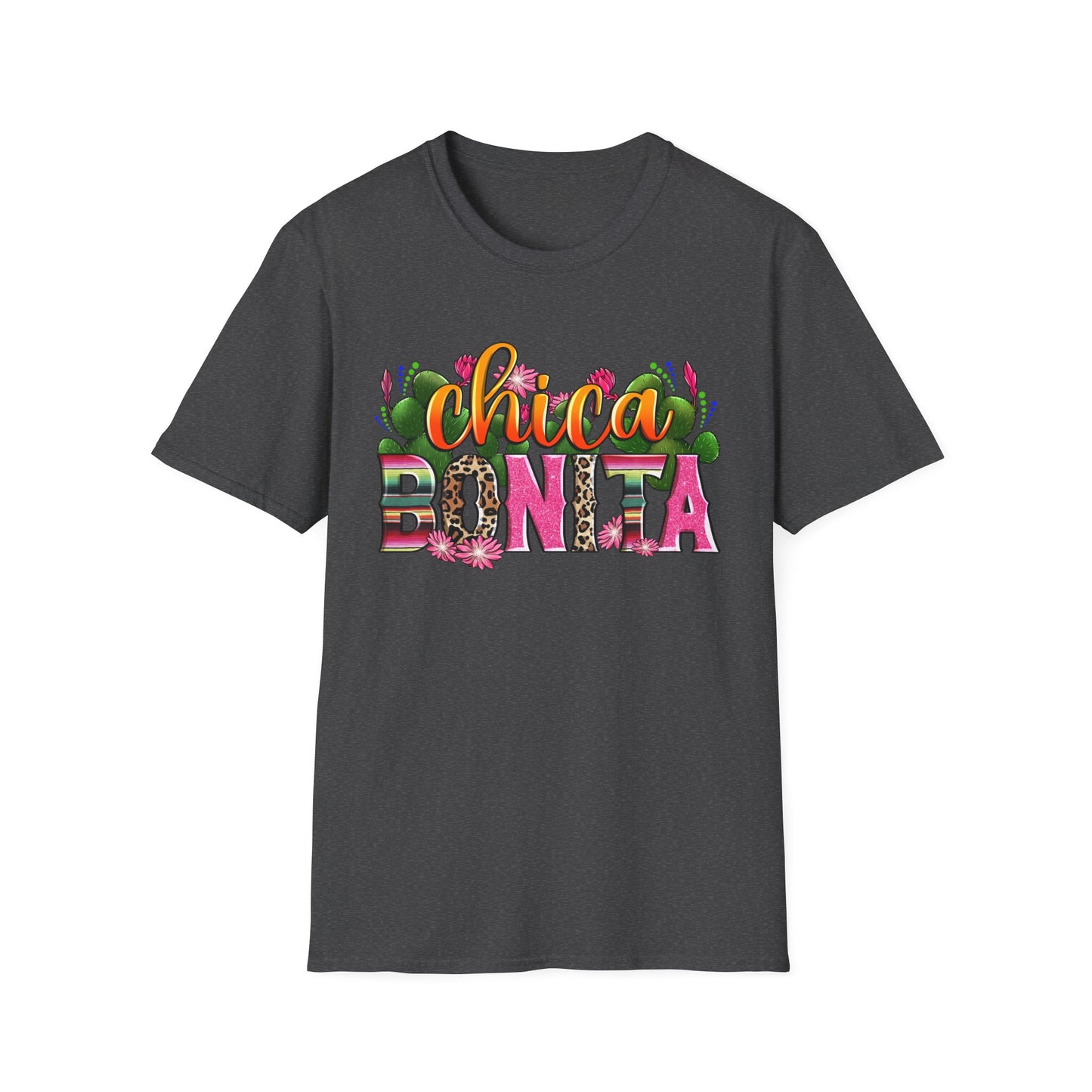 Chica Bonita Graphic T-Shirt — Colorful Floral Latina Pride Tee