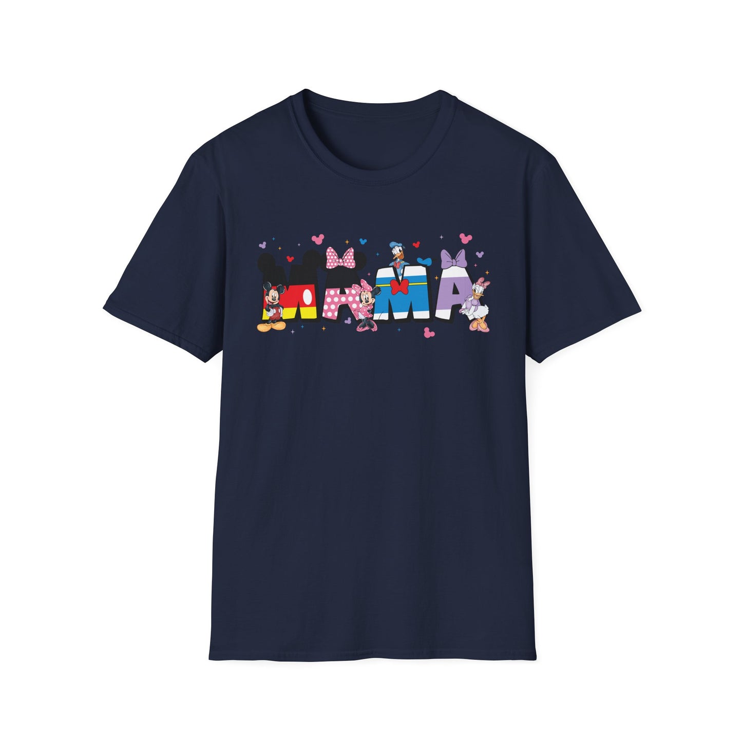 Mama Graphic T-Shirt — Cute Cartoon Lettering with Hearts