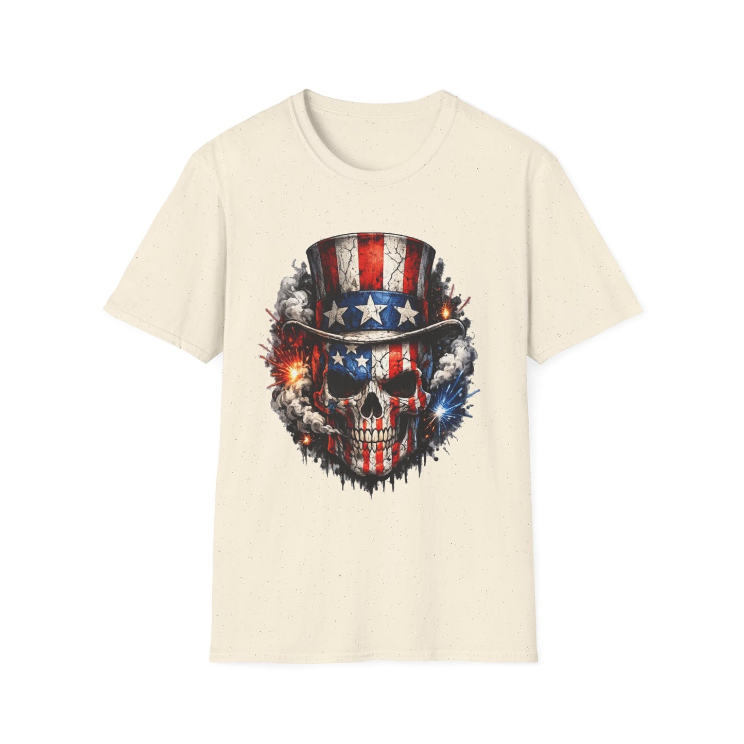 American Flag Skull T-Shirt — Patriotic Uncle Sam Skull Graphic Tee