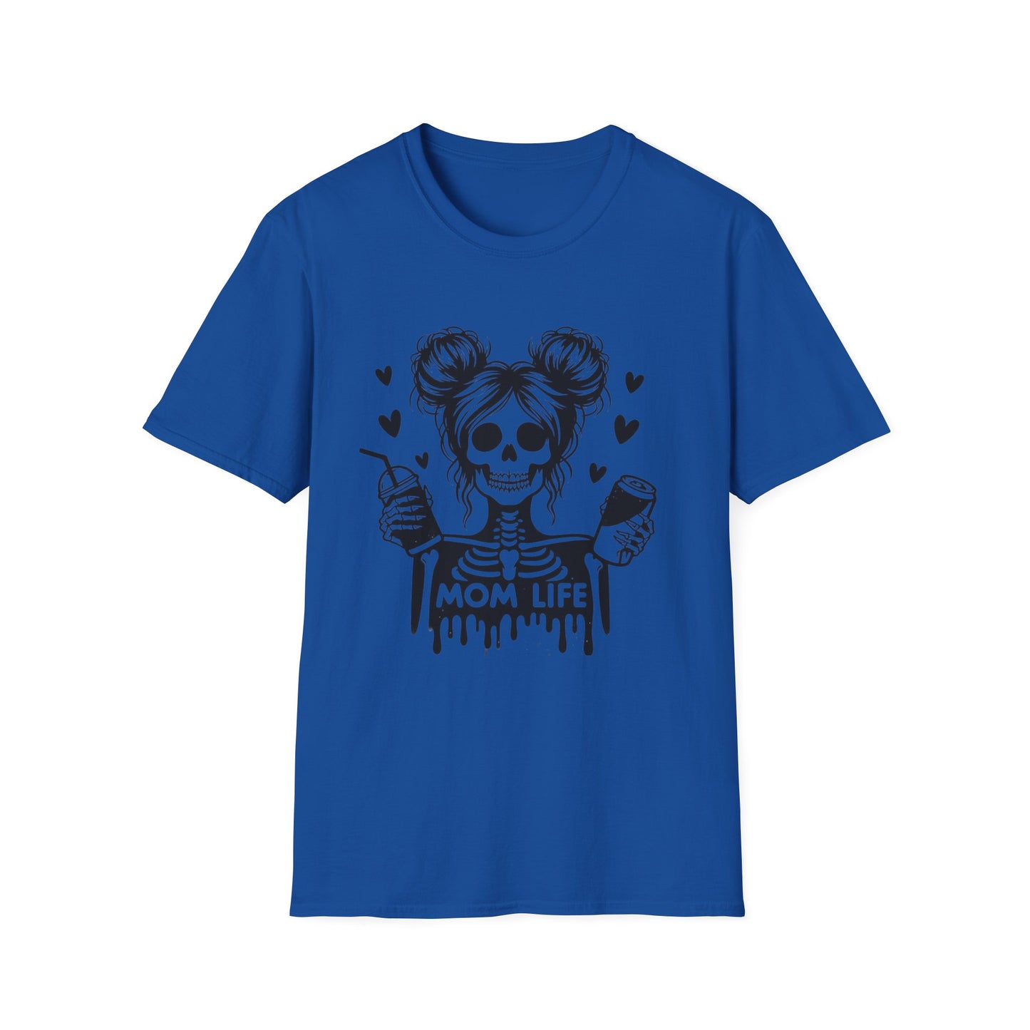 Mom Life Skull T-Shirt — Funny Mom Graphic Tee with Coffee & Wine Design