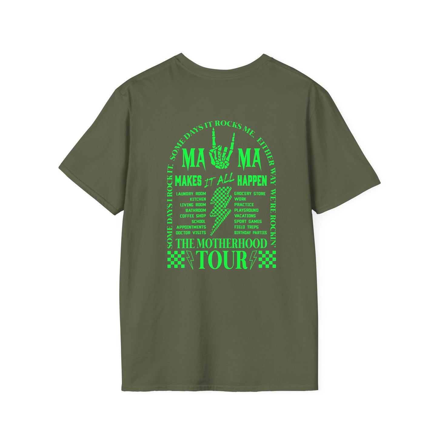 Mama Tour T-Shirt — Neon Rock 'Mama Makes It All Happen' Graphic Tee