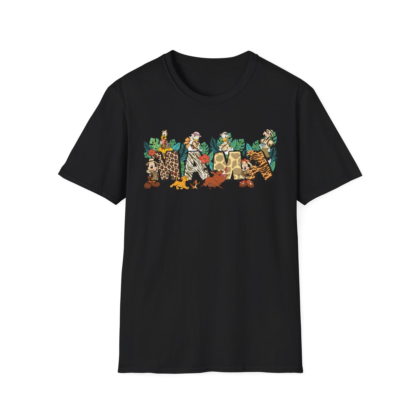 Safari Mama Shirt – Jungle Adventure Cartoon Tee | Animal Print Mom Shirt | Family Vacation Outfit
