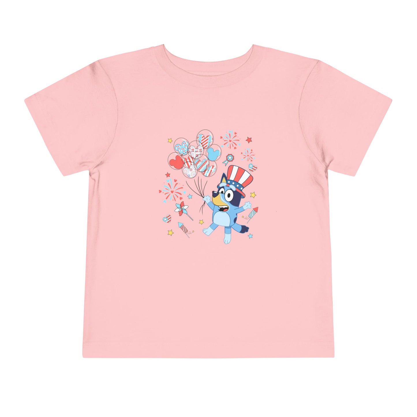 Patriotic Kids Tee — Cute Blue Bird in Uncle Sam Hat (Toddler Short Sleeve)