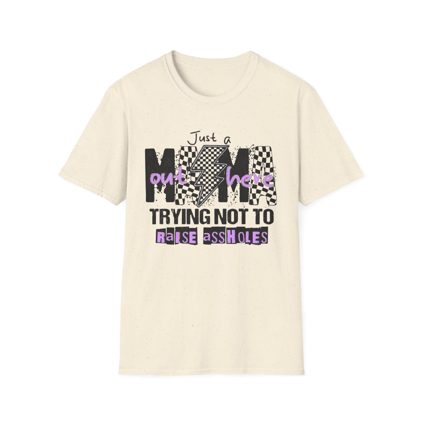 Mama Graphic Tee — "Just a Mama Trying Not to Raise Assholes" Funny Mom Shirt
