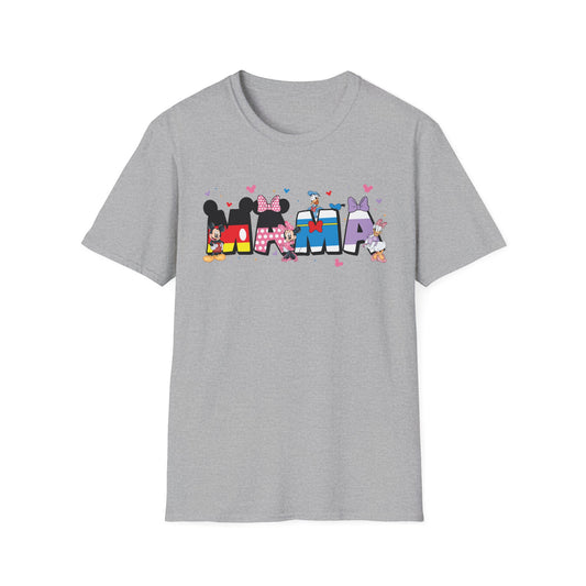 Mama Graphic T-Shirt — Cute Cartoon Lettering with Hearts