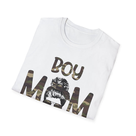 Boy Mom T-Shirt – 'Boy Mom From Son Up To Son Down' Camo Graphic Tee