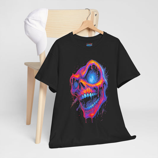 Neon Dripping Skull Tee | Horror Skull Graphic Shirt