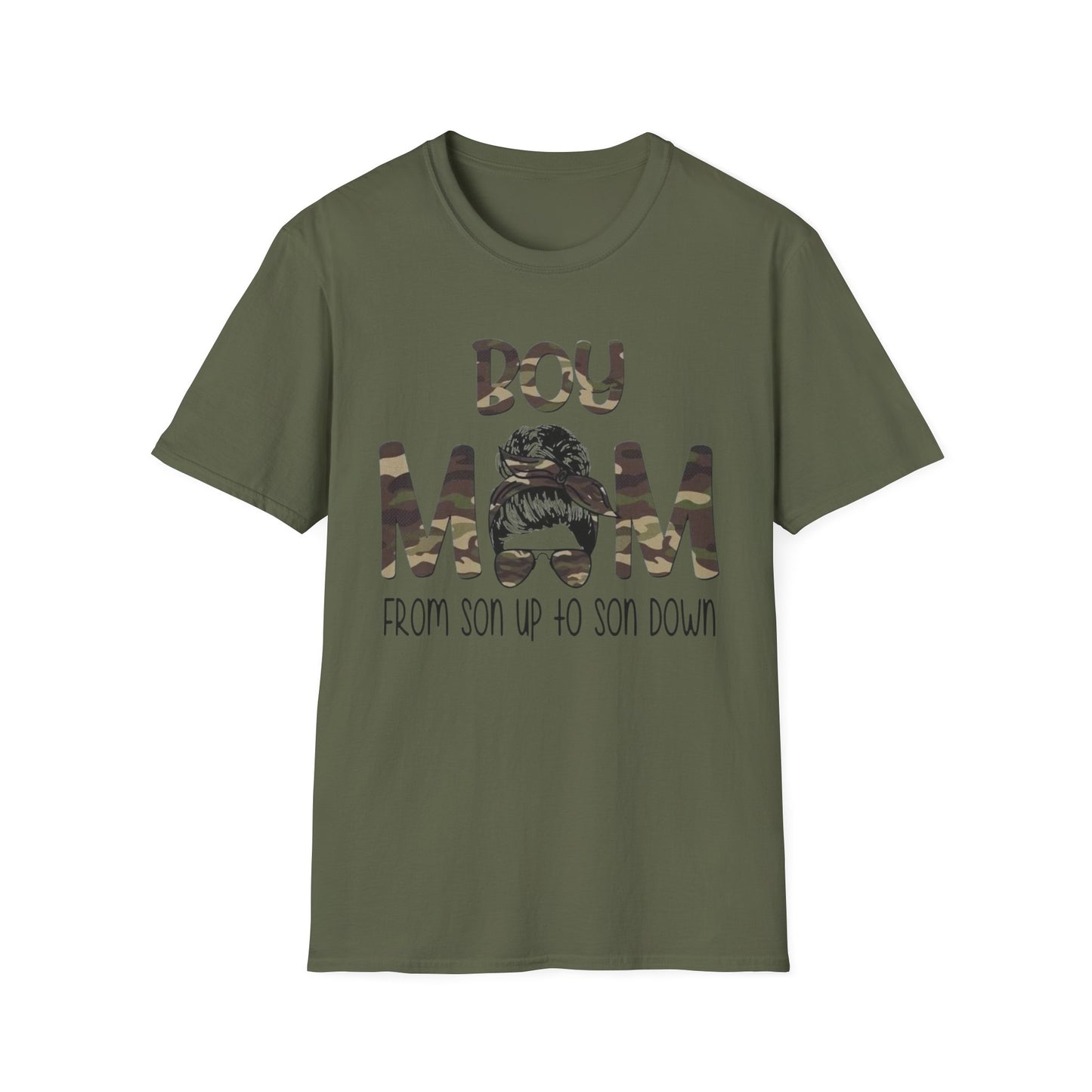 Boy Mom T-Shirt – 'Boy Mom From Son Up To Son Down' Camo Graphic Tee