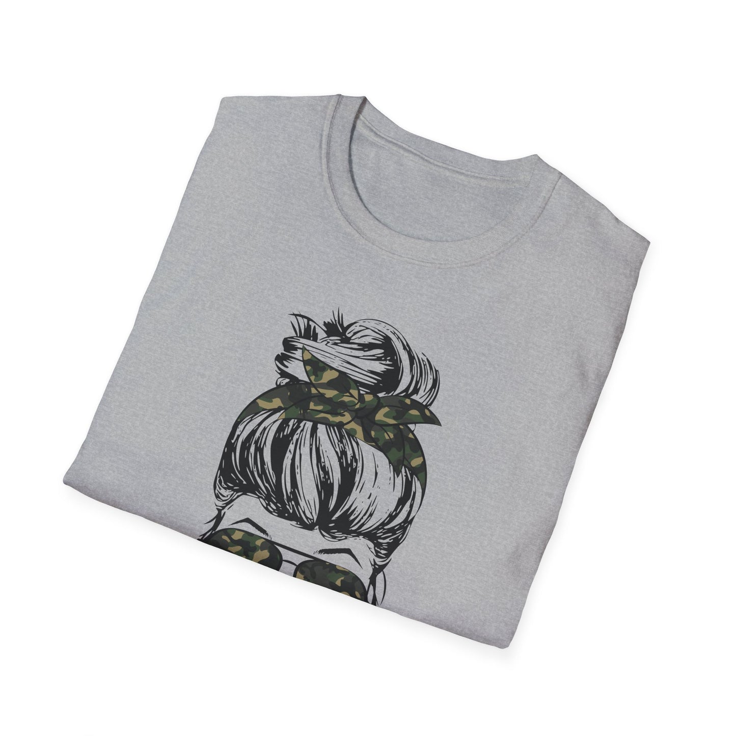 Army Mom T-Shirt — Camo Sunglasses & Messy Bun Military Mom Tee