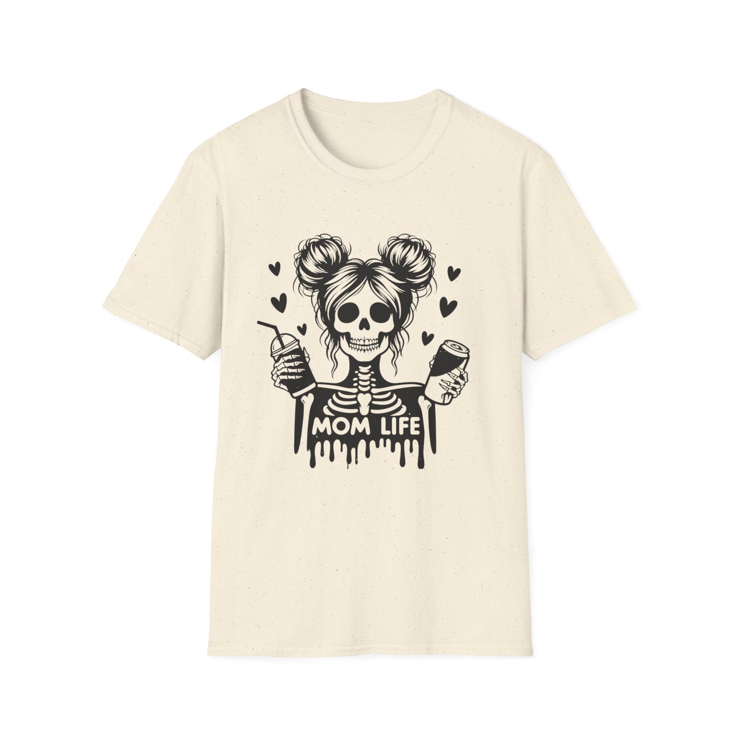 Mom Life Skull T-Shirt — Funny Mom Graphic Tee with Coffee & Wine Design