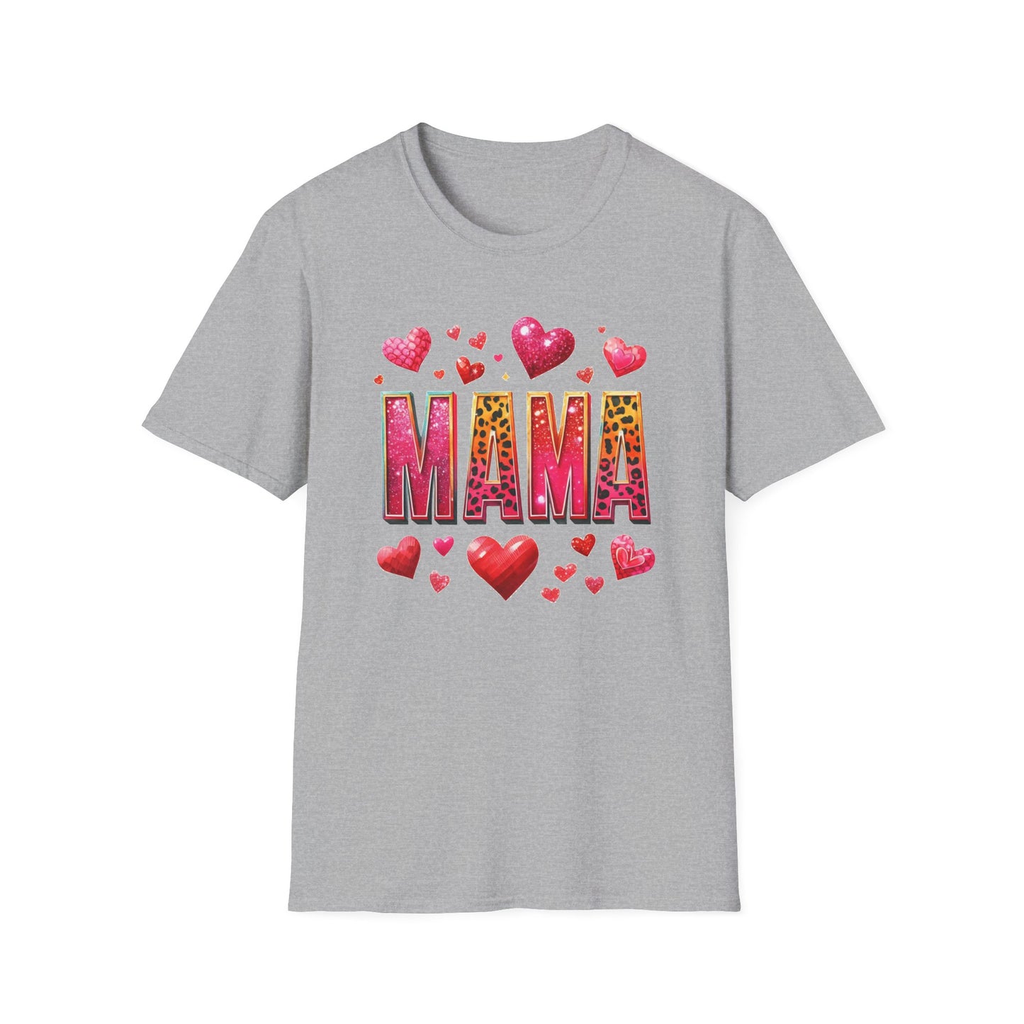 Mama Heart Tee — Colorful Leopard Print "MAMA" Mother's Day T‑Shirt
