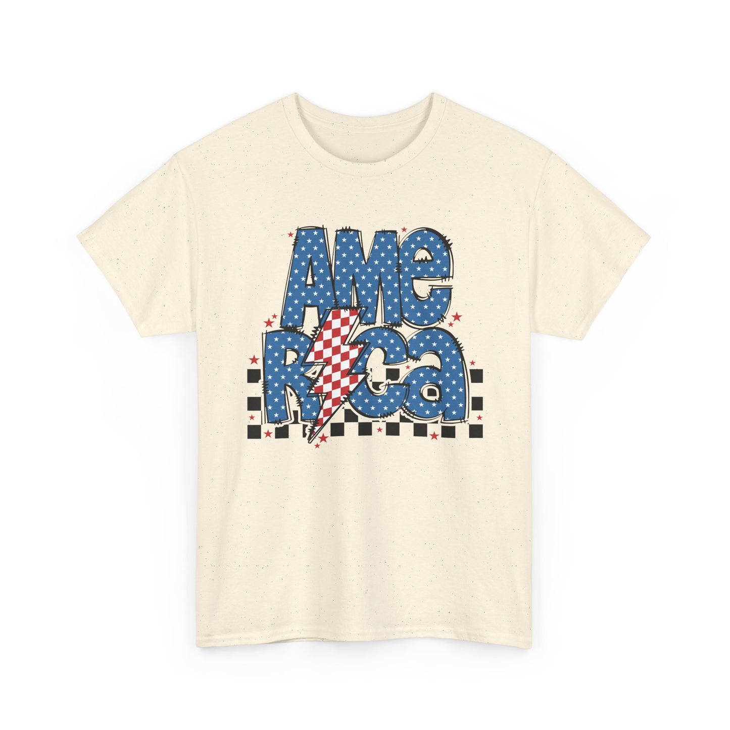 America Lightning Flag T-Shirt — Patriotic Fourth of July Tee