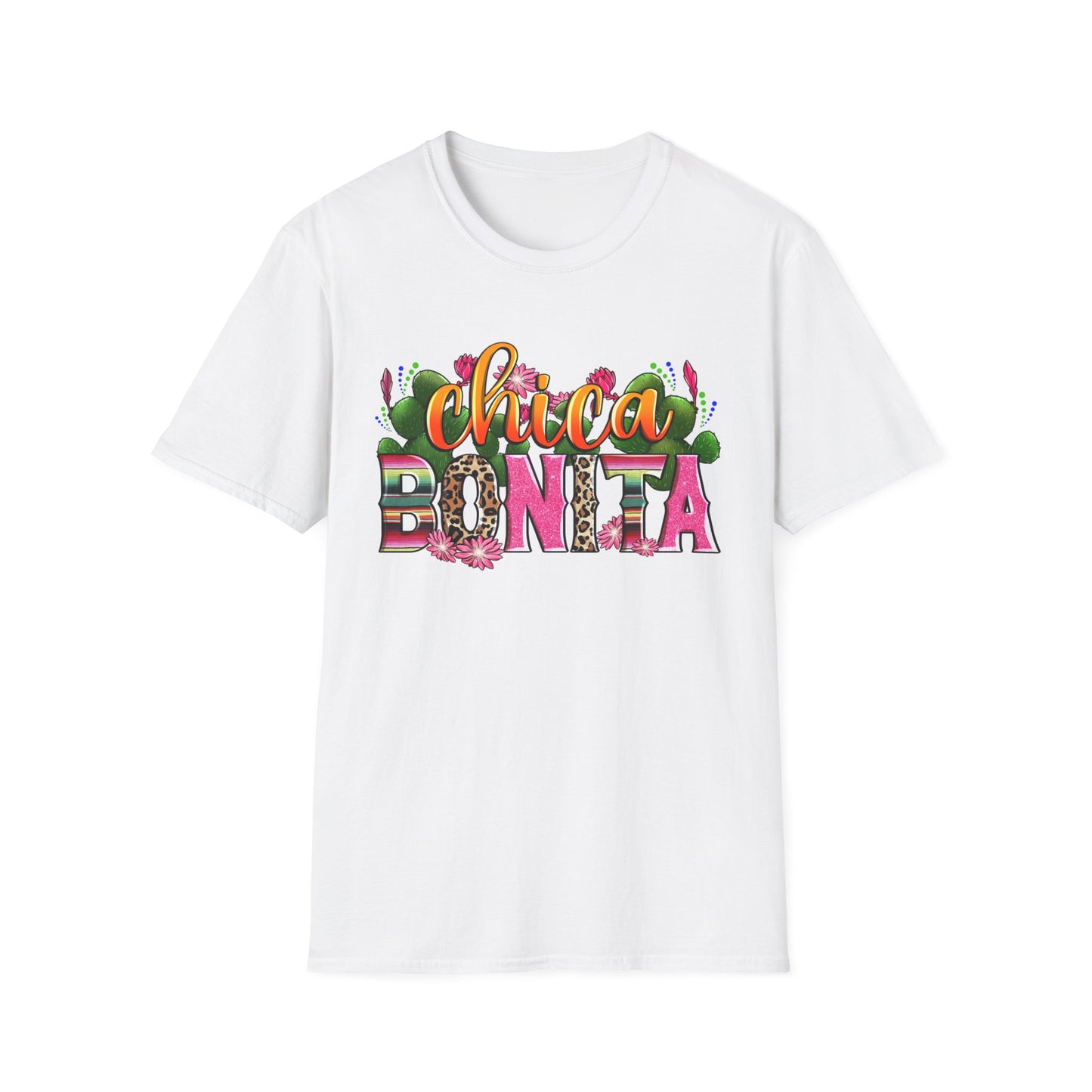 Chica Bonita Graphic T-Shirt — Colorful Floral Latina Pride Tee