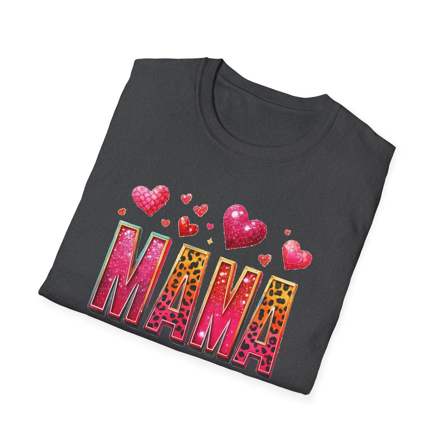 Mama Heart Tee — Colorful Leopard Print "MAMA" Mother's Day T‑Shirt