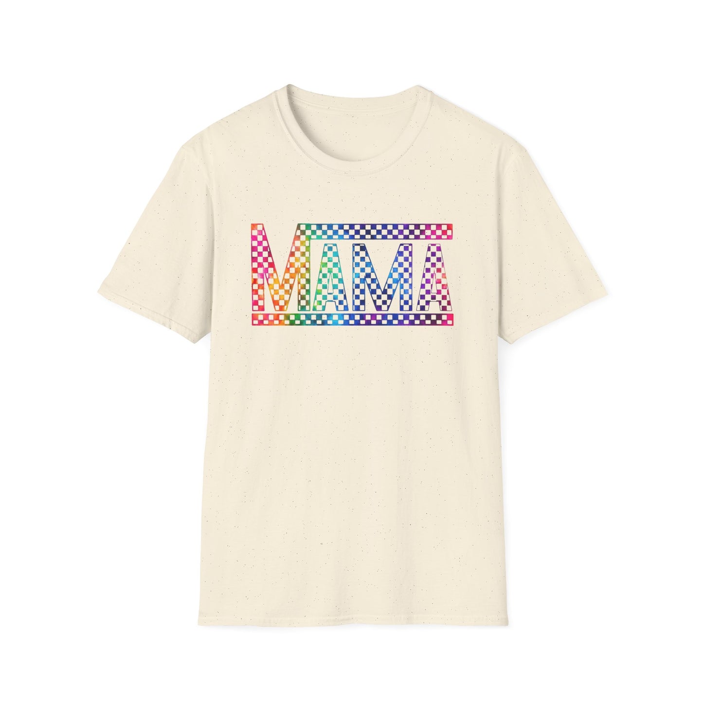 Mama Rainbow Checkered T-Shirt — Colorful Pride Mom Tee
