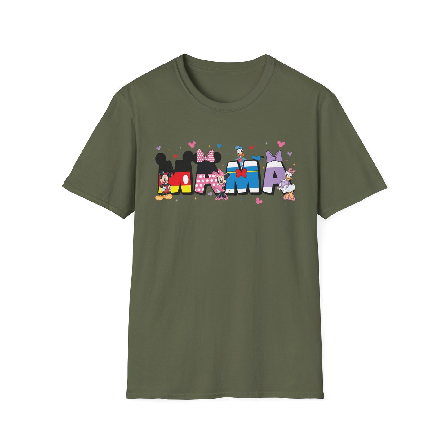 Mama Graphic T-Shirt — Cute Cartoon Lettering with Hearts