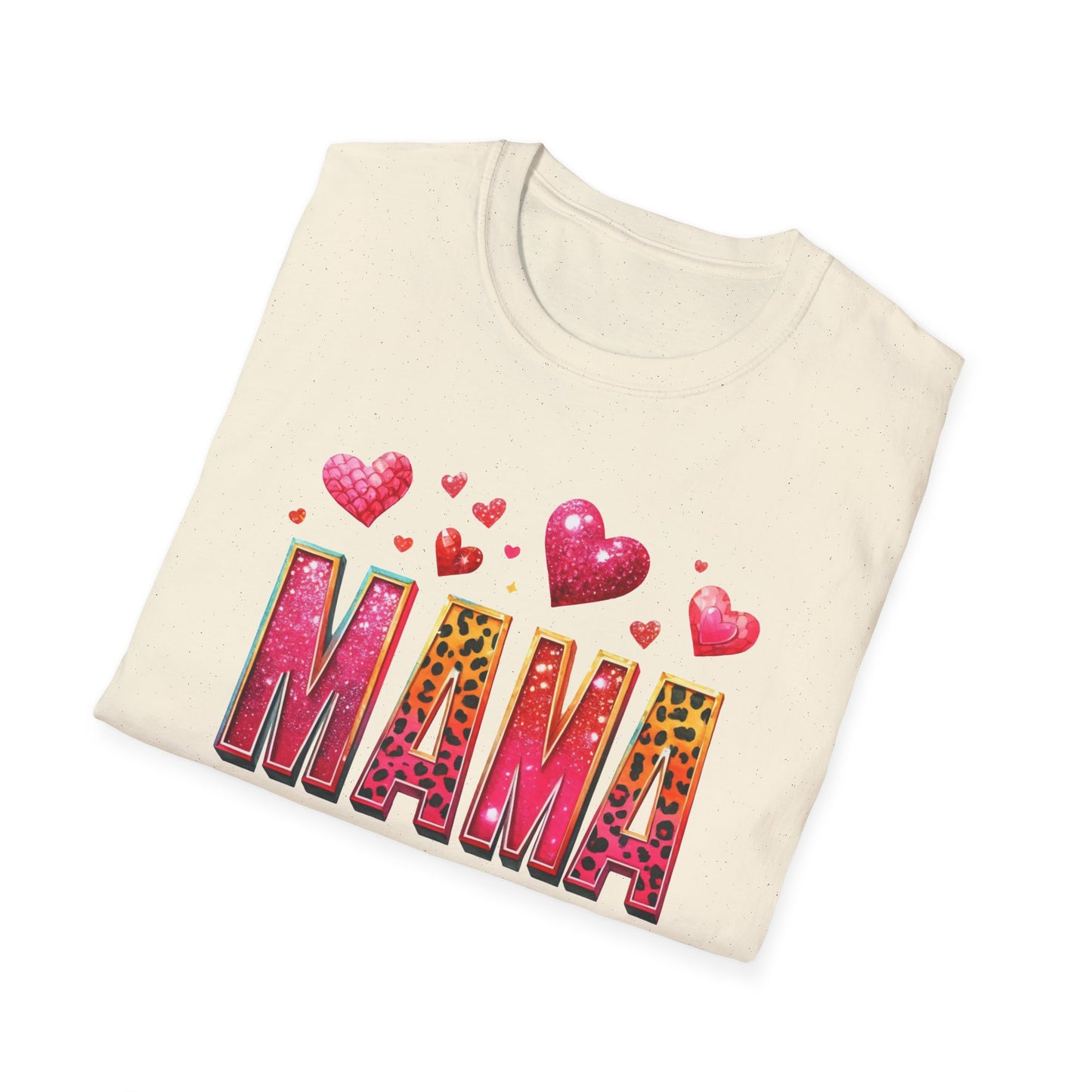 Mama Heart Tee — Colorful Leopard Print "MAMA" Mother's Day T‑Shirt