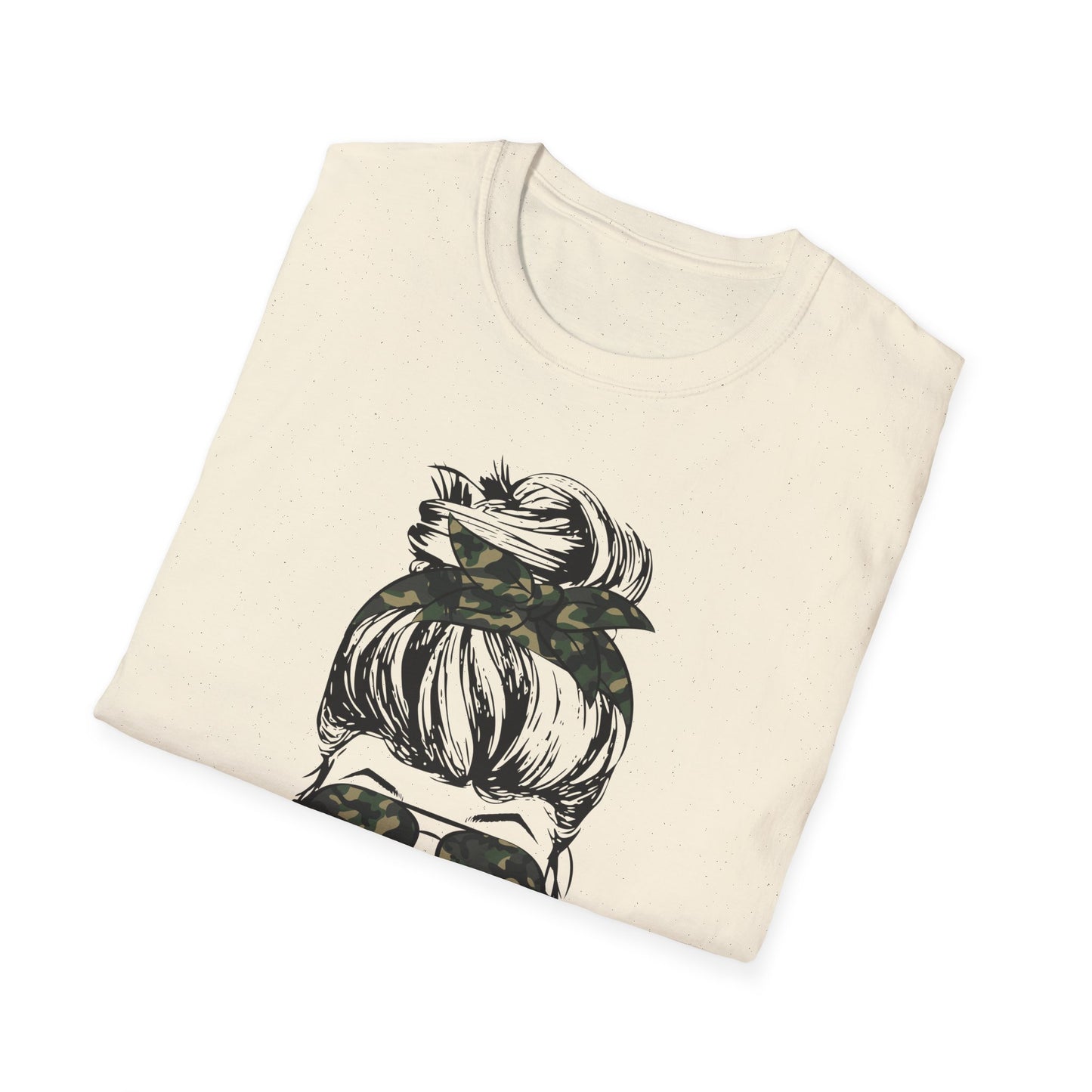 Army Mom T-Shirt — Camo Sunglasses & Messy Bun Military Mom Tee