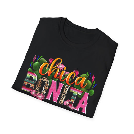 Chica Bonita Graphic T-Shirt — Colorful Floral Latina Pride Tee