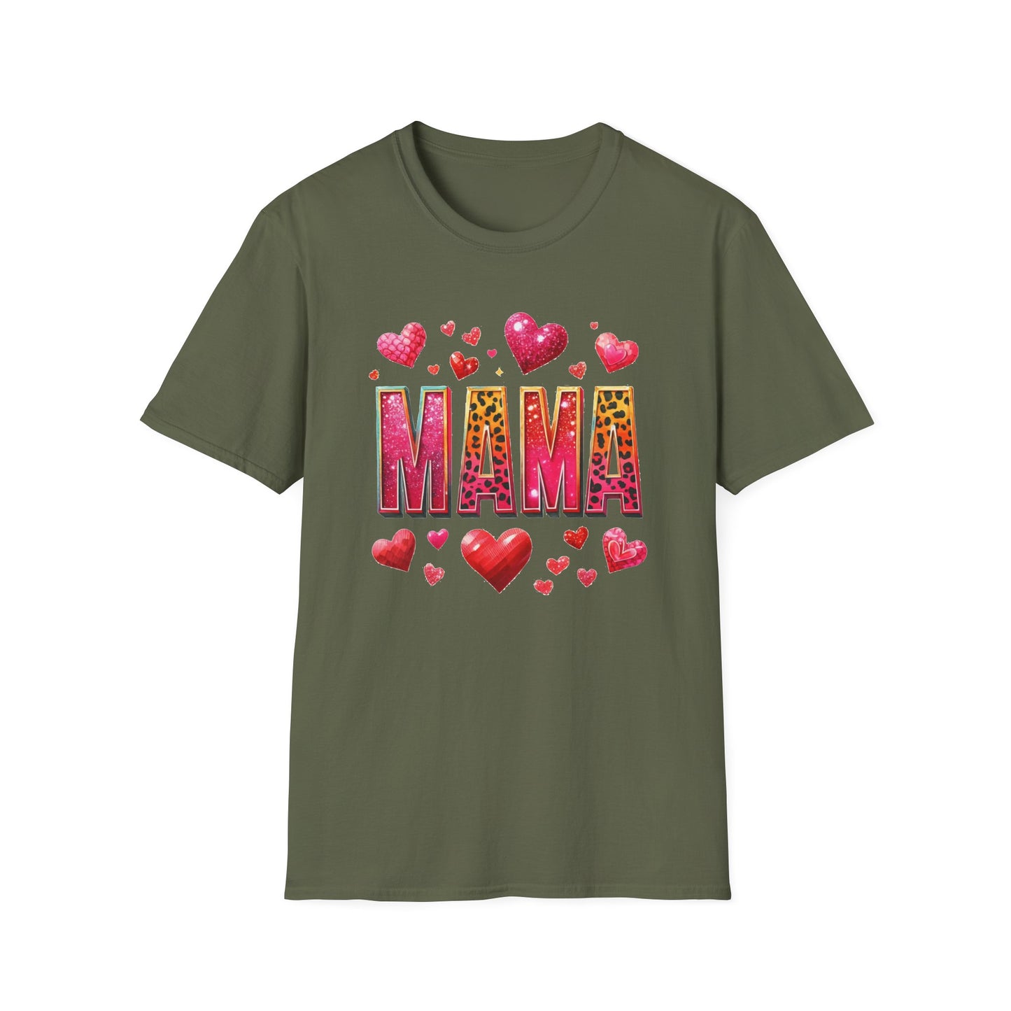 Mama Heart Tee — Colorful Leopard Print "MAMA" Mother's Day T‑Shirt