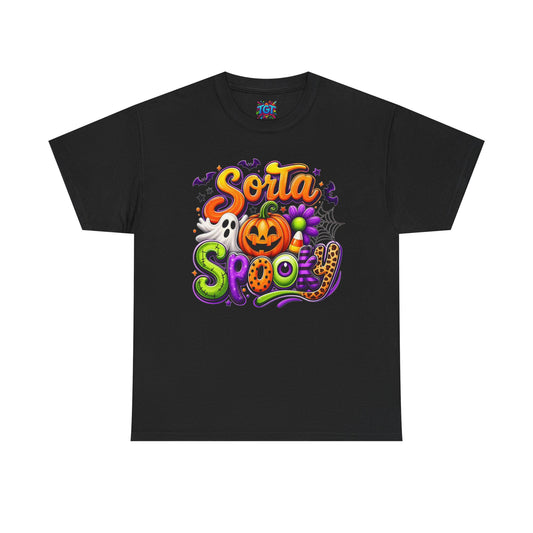 Sorta Spooky Halloween Design T-Shirt | Pumpkin Ghosts Bats