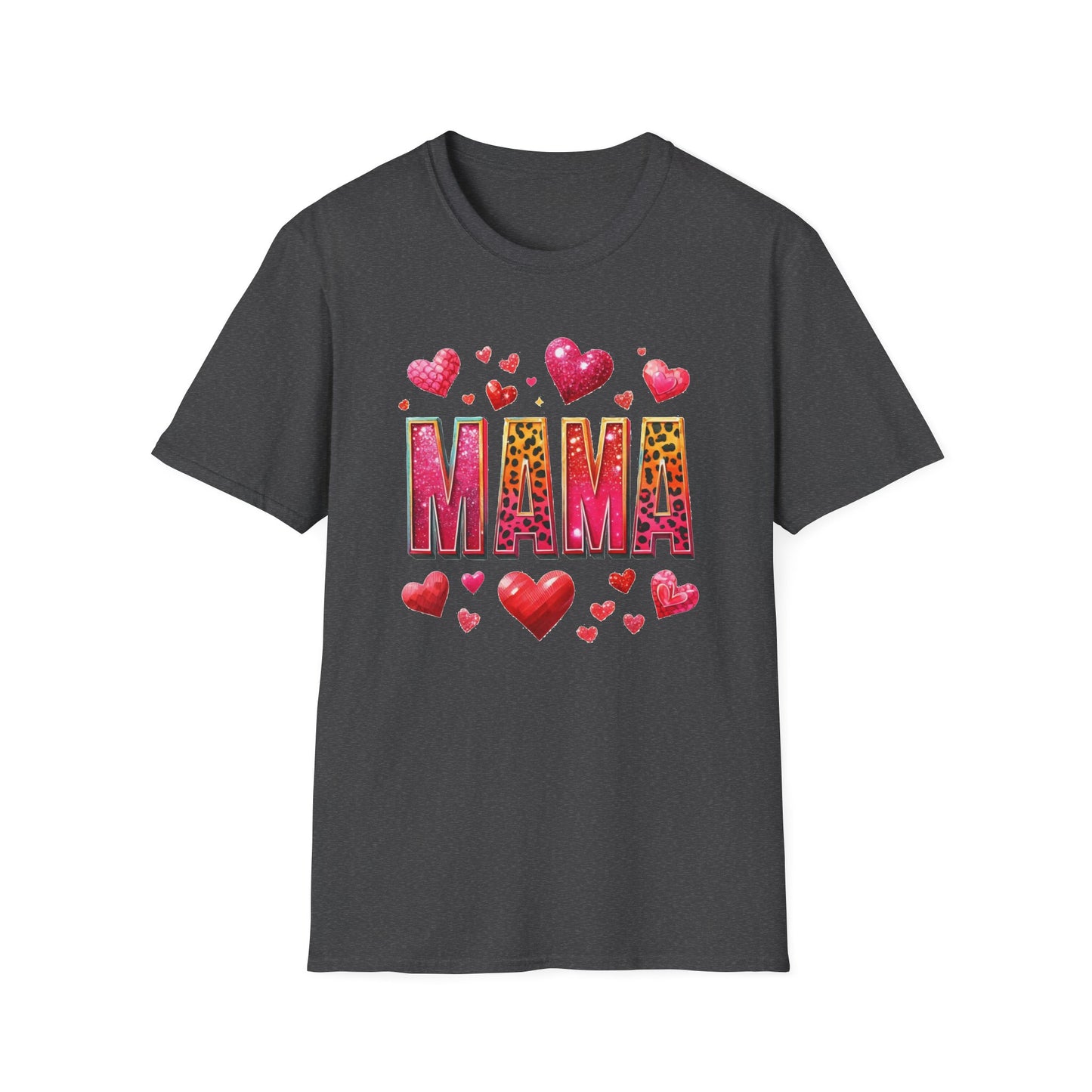 Mama Heart Tee — Colorful Leopard Print "MAMA" Mother's Day T‑Shirt