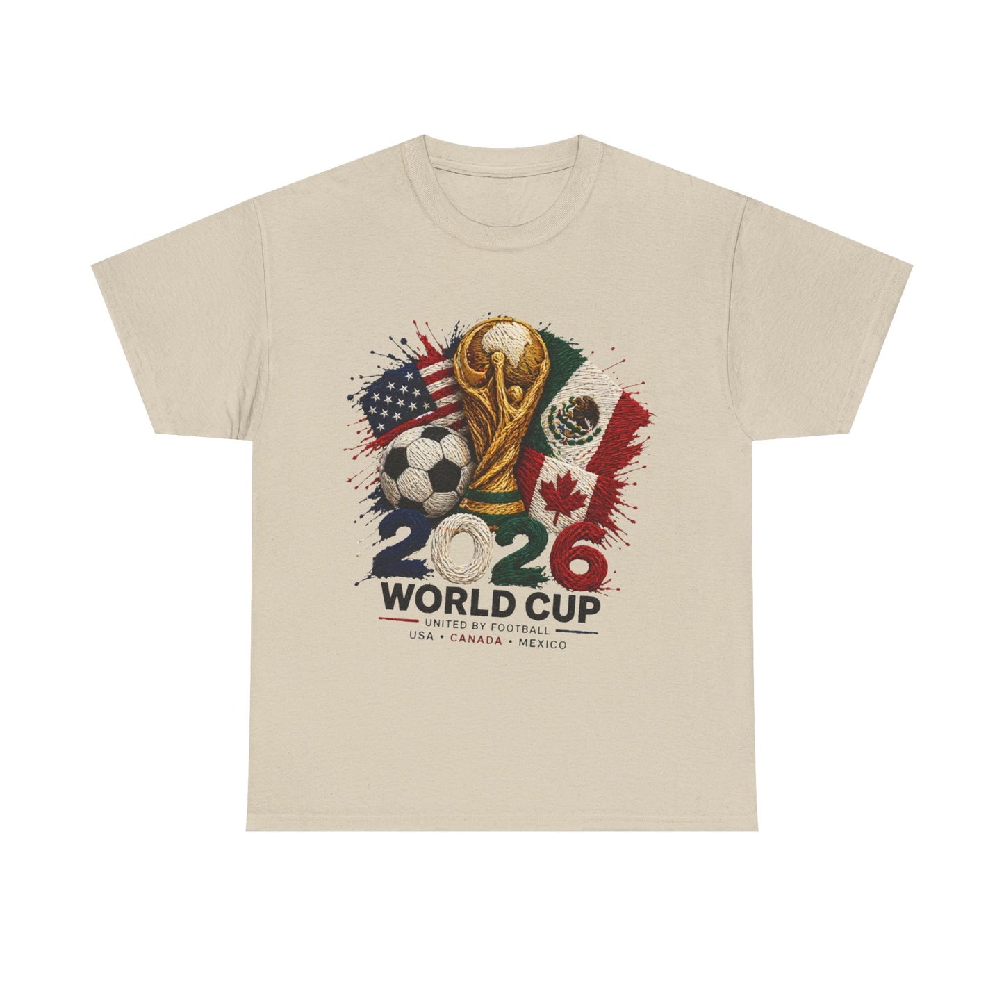 2026 World Cup Trophy Soccer Tee | USA Mexico Canada Flags