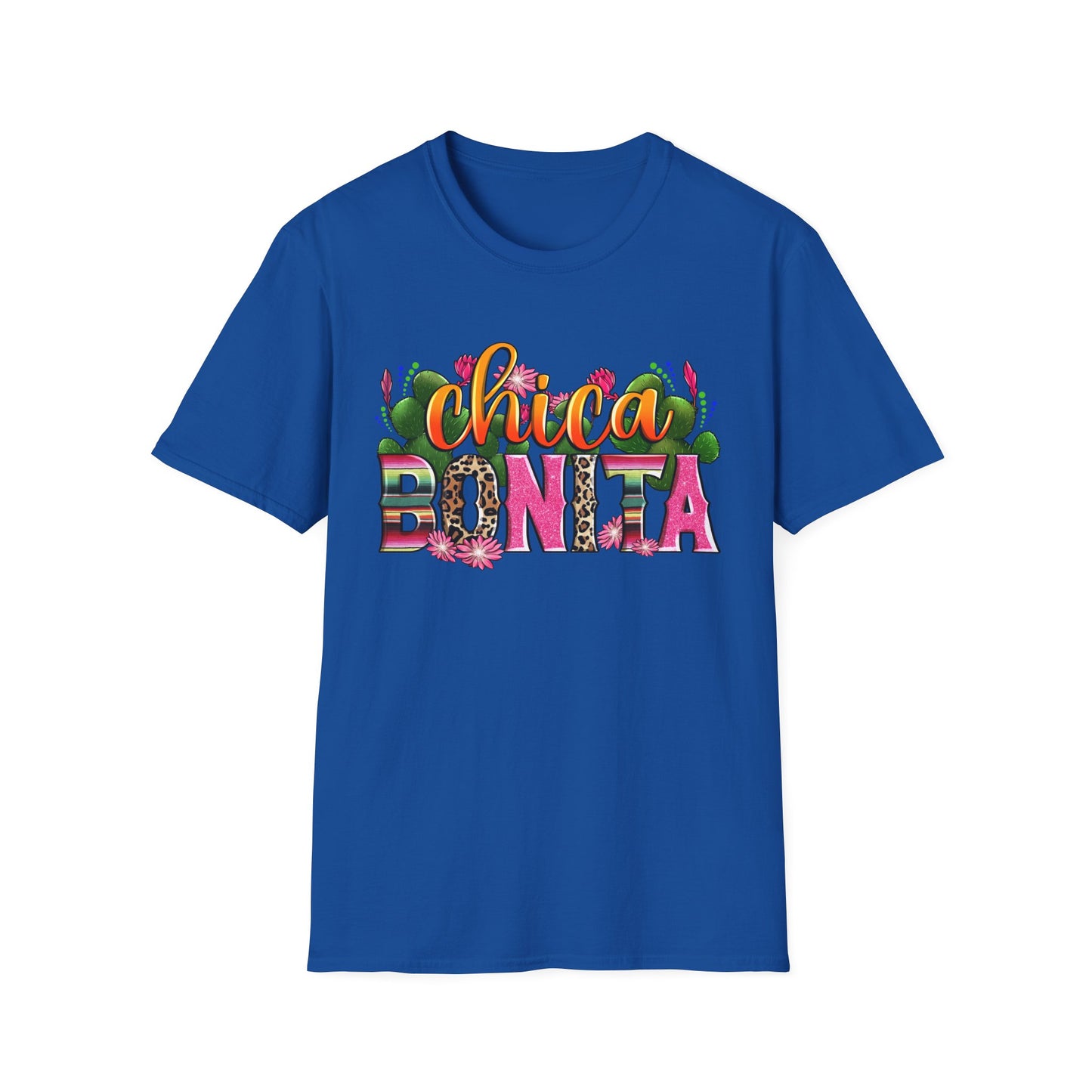 Chica Bonita Graphic T-Shirt — Colorful Floral Latina Pride Tee