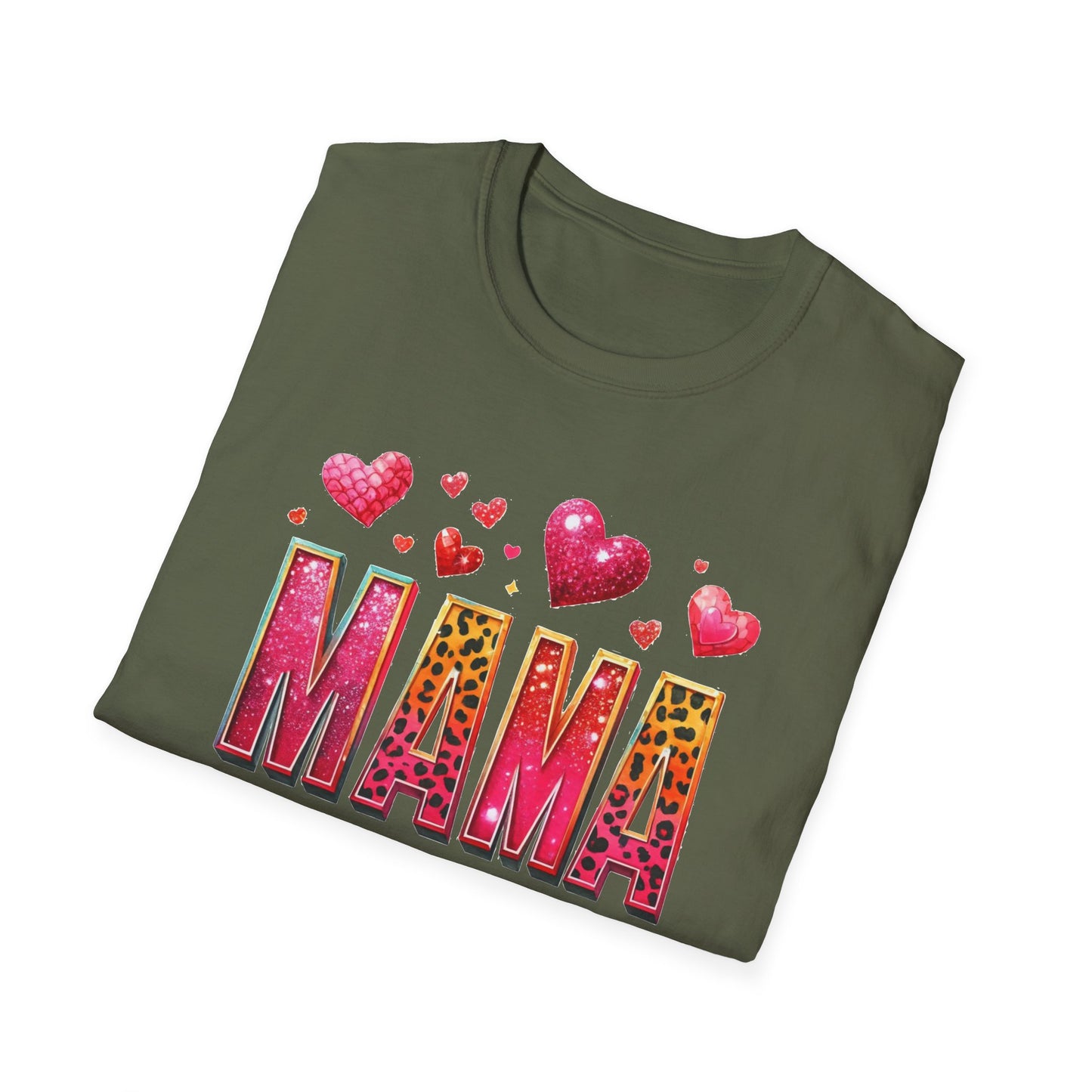 Mama Heart Tee — Colorful Leopard Print "MAMA" Mother's Day T‑Shirt